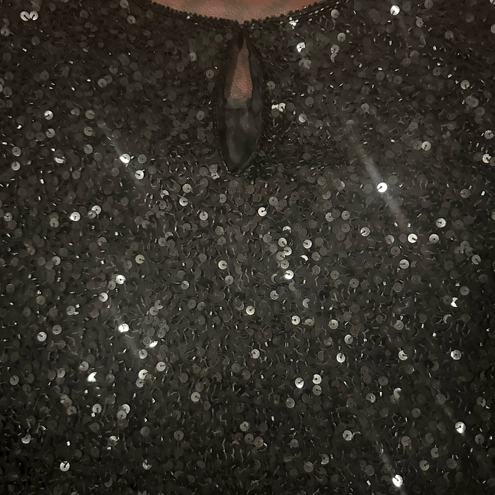 Laurence Kazar Black Sequin Blouse - Picture 3 of 8